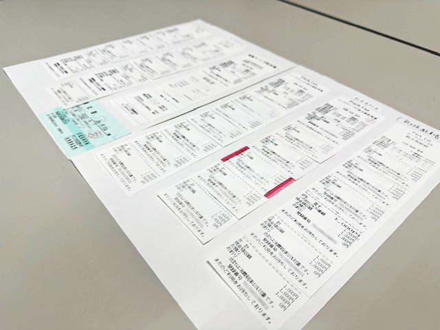 手作業で作成した経費精算申請書類