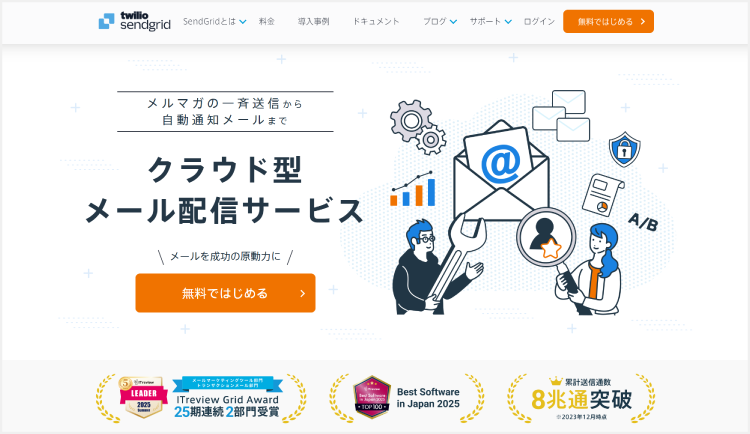 SendGridのサイト